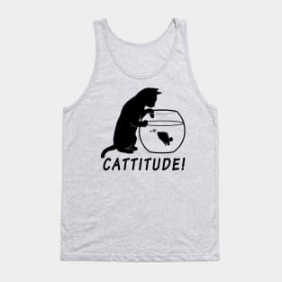 Cattitude: Cat Reaching into Fish Bowl Tank Top